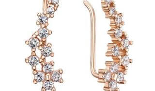 Серьги из красного золота с фианитом Артикул 21988/01/0/435 Серьги из красного золота с фианитом Артикул 21988/01/0/435